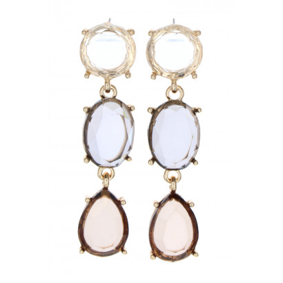 POST EARRING GEOMETRIC SHAPE WITH CRYSTAL