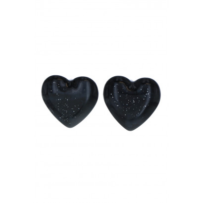 POST PLASTIC EARRING HEART SHAPE COLORED