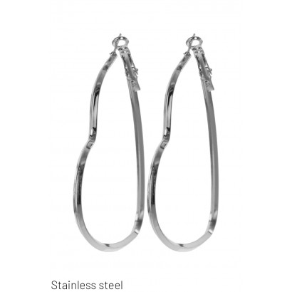 HOOP EARRINGS STAINLESS.STEEL HEART SHAPE