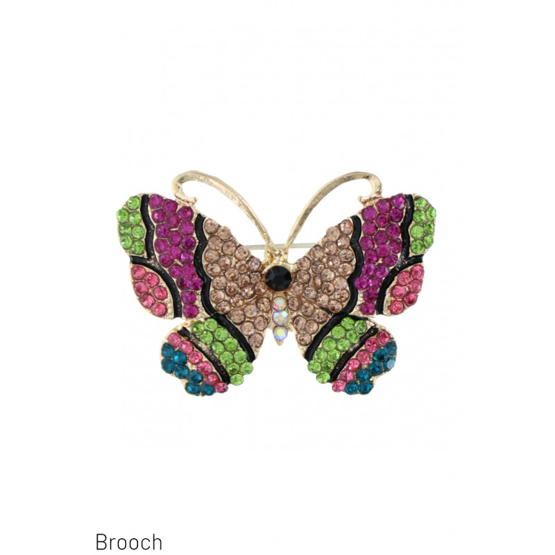 BUTTERFLY BROOCH WITH CRYSTAL