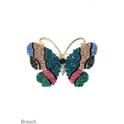 BUTTERFLY BROOCH WITH CRYSTAL