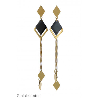 STEEL PENDANT EARRING WITH...