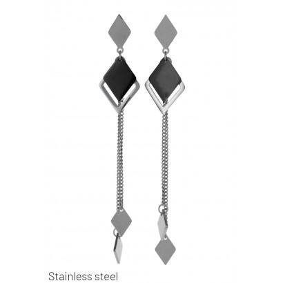 STEEL PENDANT EARRING WITH SQUARE