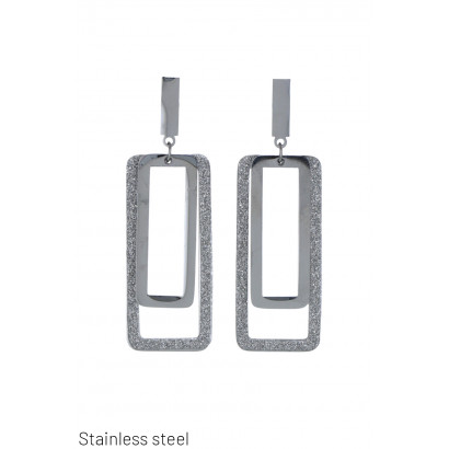 BRILLIANT RECTANGLE STEEL EARRING