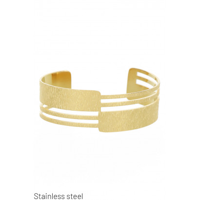 STEEL RIGID BRACELET WITH GHEOMETRIC SHAPE