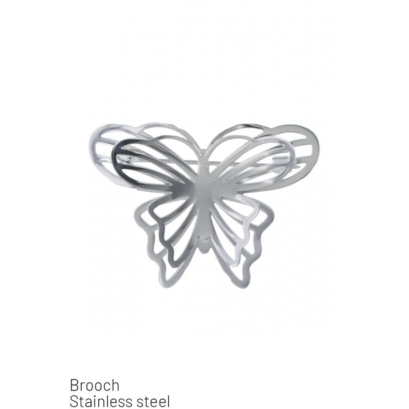 BROCHE EN ACIER INOXYDABLE EN FORME DE PAPILLON