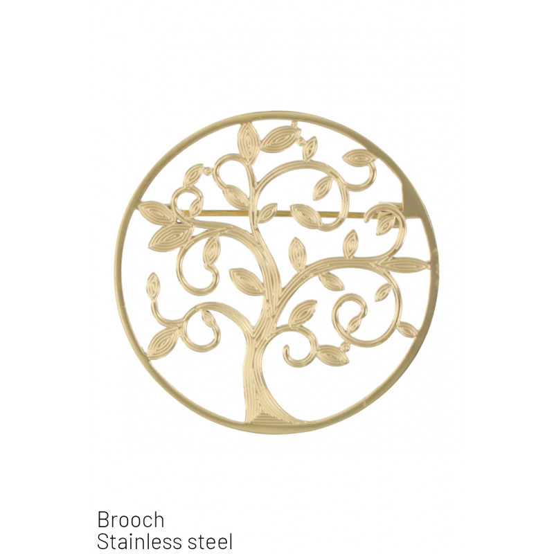 STEEL BROOCH WITH TREE OF LIFE