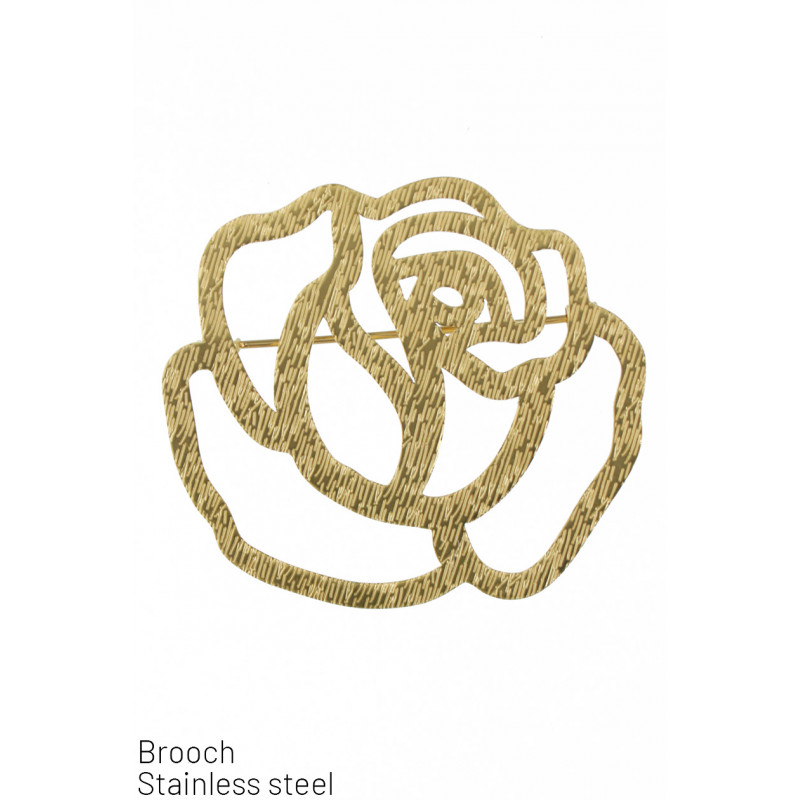 STEEL BROOCH WITH FLOWER