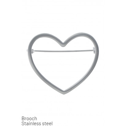 BROCHE EN ACIER AVEC FORME DE COEUR