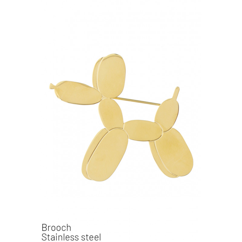 STEEL BROOCH WITH DOG SHAPE