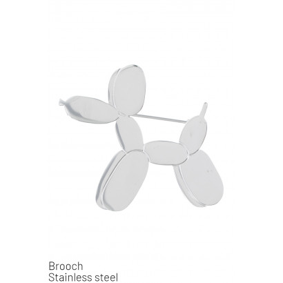 STEEL BROOCH WITH DOG SHAPE