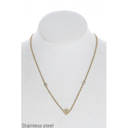 STAAL KETTING MET GEOMETRISCHEVORMEN EN STRASS