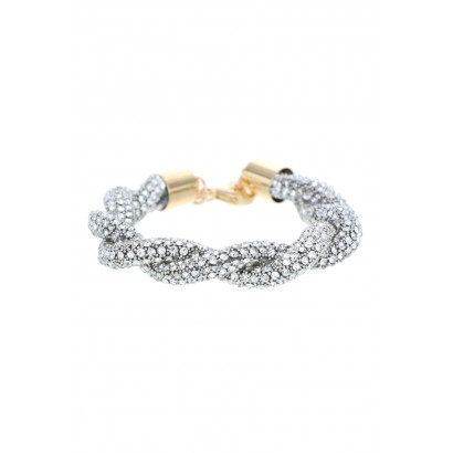 GEVLOCHTEN ARMBAND MET STRASS