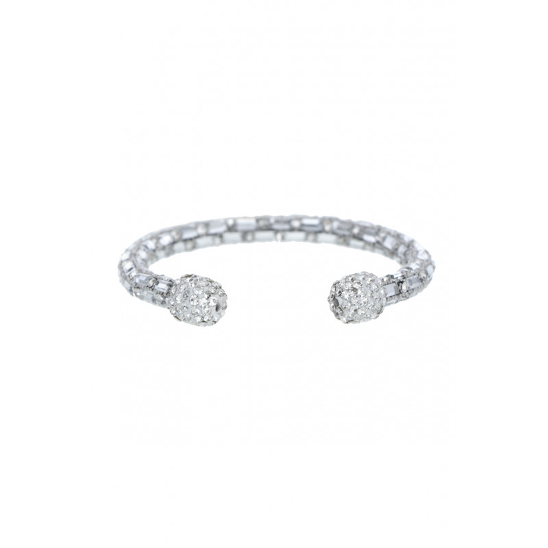 BRACELET RIGIDE EN  RESILLE A CRISTAUX