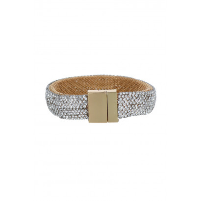 BRACELET WITH STRASS AND MAGNETIC STEEL CLOSURE