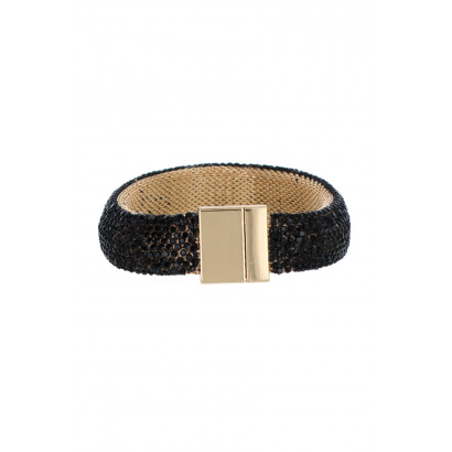 BRACELET WITH STRASS AND MAGNETIC STEEL CLOSURE