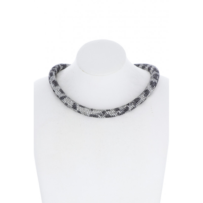 COLLIER RIGIDE MOTIF SERPENT EN STRASS