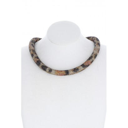 RIGID RHINESTONE SNAKE NECKLACE