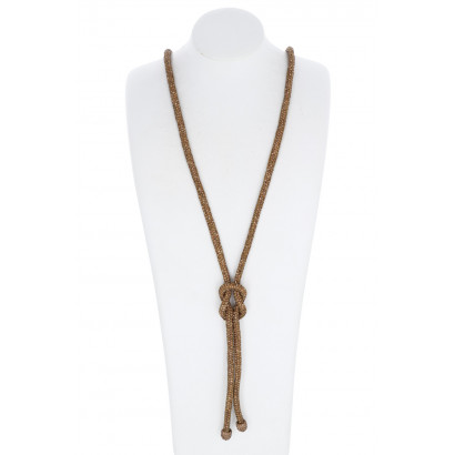 COLLIER LONG EN STRASS AVEC NOEUD