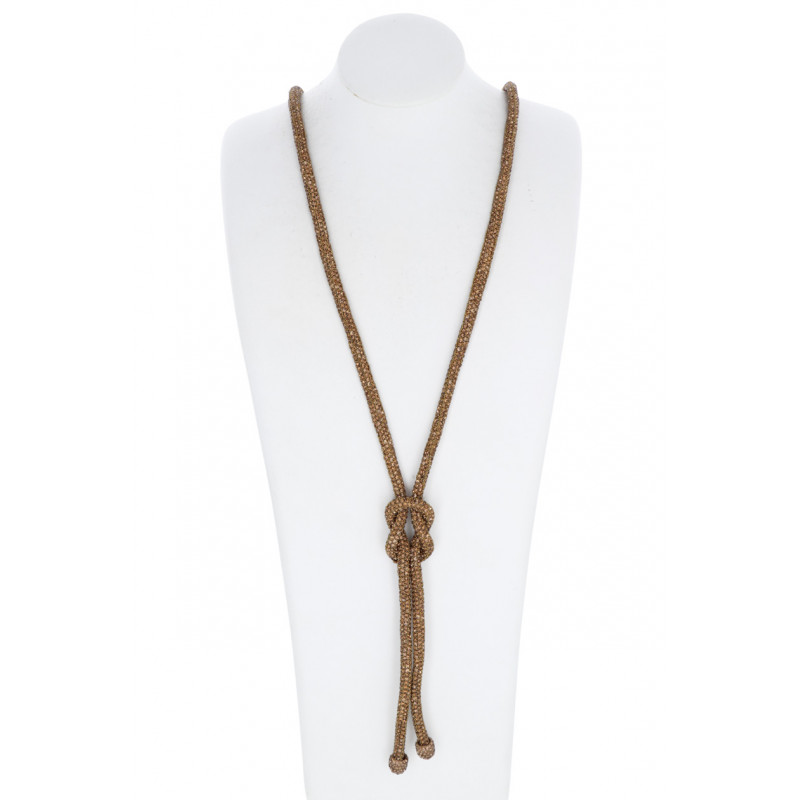 COLLIER LONG EN STRASS AVEC NOEUD