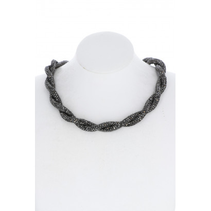 COLLIER TRESSÉ RIGIDE EN STRASS