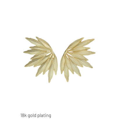 GOLD PLATING EARRINGS WITH LEAVES SHAPE