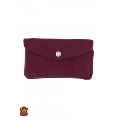 LEATHER PURSE IN SOLID COLOR