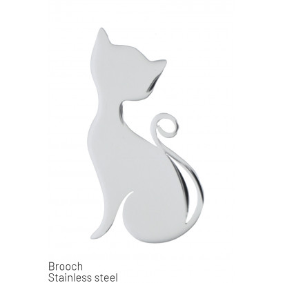 STEEL BROOCH WITH CAT SHAPE