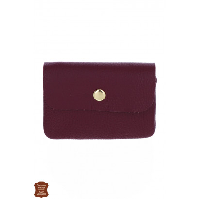 LEATHER PURSE IN SOLID COLOR