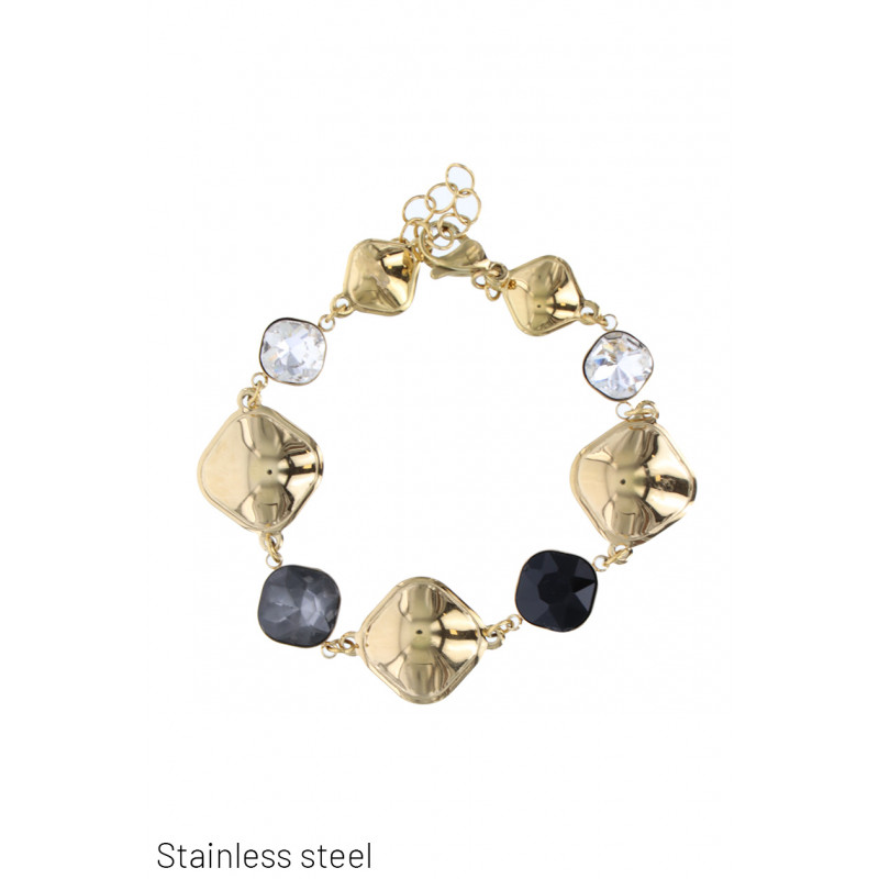 PULSERA EN ACERO CON COLGANTE GEOMETRICO