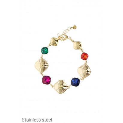 PULSERA EN ACERO CON COLGANTE GEOMETRICO