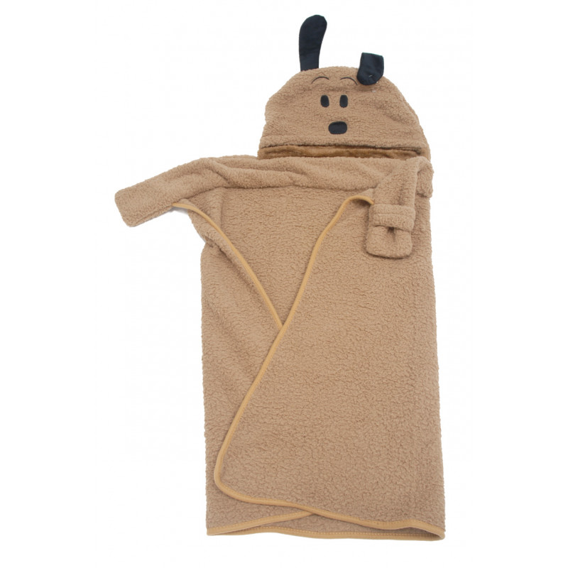 PONCHO PARA NIÑO DE PIEL ARTIFICIAL, CAPUCHA PERRO