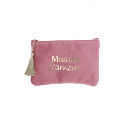 POCHETTE EN VELOUR: MAMAN D'AMOUR