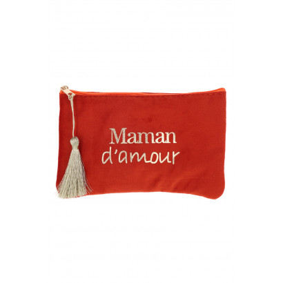 POCHETTE EN VELOUR: MAMAN D'AMOUR