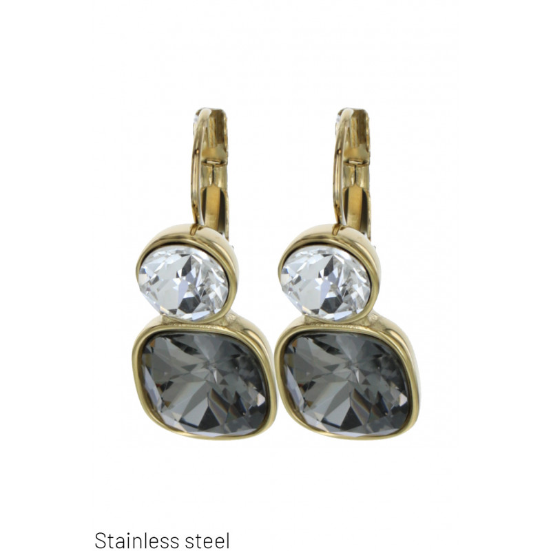 STEEL EARRINGS WITH GEOMETRIC SHAPE