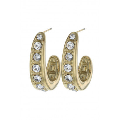 EARRINGS STAINL STEEL ROUND SHAPE & RHINESTONES