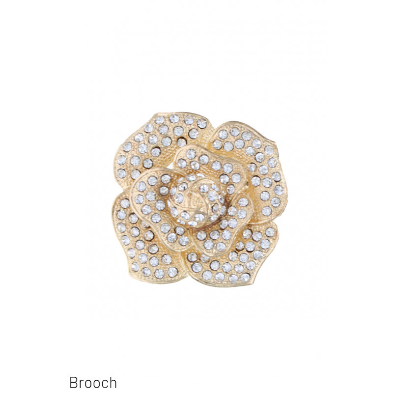 BROOCH FLOWER SHAPE WITH RHINESTONES