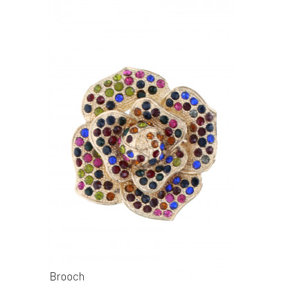 BROOCH FLOWER SHAPE WITH RHINESTONES