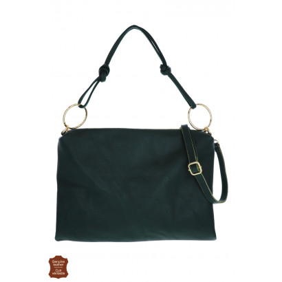 LESA, LEATHER SADDLE BAG, METAL RING DECORATION