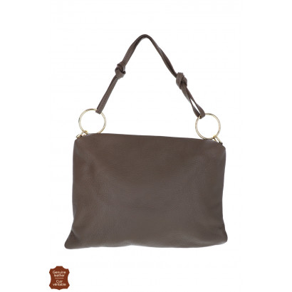 LESA, LEATHER SADDLE BAG, METAL RING DECORATION