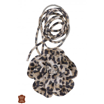 CEINTURE FLEUR EN CUIR A MOTIF LEOPARD