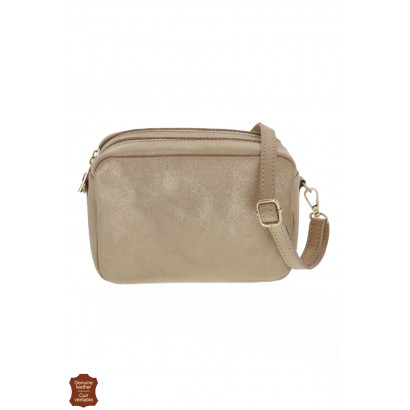 CAMILA, LEATHER SADDLE BAG, 2 COMPARTMENTS