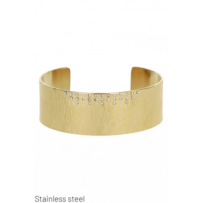 STEEL RIGID BRACELET WITH STRASS