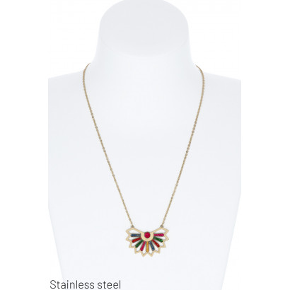 STAINL.STEEL NECKLACE WITH GEOMETRIC SHAPE