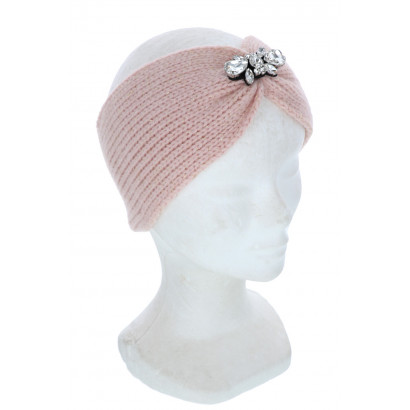 KNITTED HEADBAND WITH JEWELERY AND LUREX