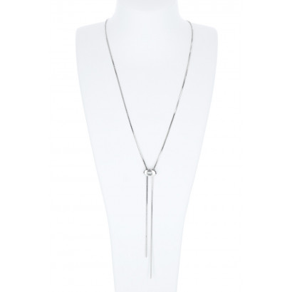 NECKLACE WITH GEOMETRIC SHAPE & CHAIN FRINGES