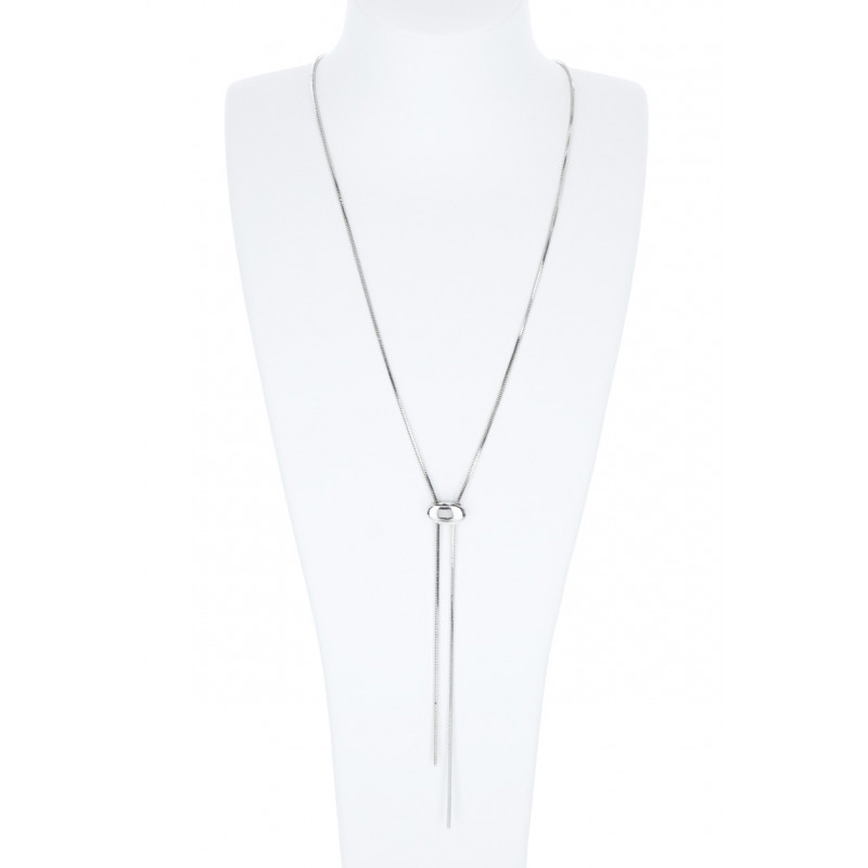 NECKLACE WITH GEOMETRIC SHAPE & CHAIN FRINGES