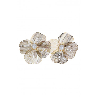 PENDIENTES FORMA DE FLORE Y PERLA