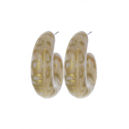 BOUCLE D'OREILLE IMPOSANTE EN PLASTIQUE FORME OVAL