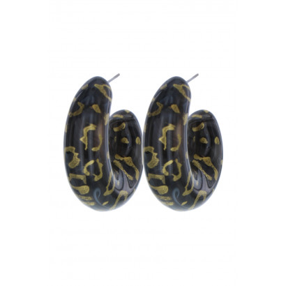 BOUCLE D'OREILLE IMPOSANTE EN PLASTIQUE FORME OVAL